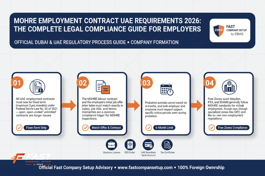 Infographic: MOHRE Employment Contract UAE Requirements 2026: The Complete Legal Compliance Guide for Employers